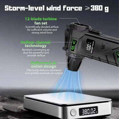 New Powerful Violent Fan 990000RPM Turbo Air Blower 380G Thrust High Speed Brushless Turbo Jet Blower With LED Lighting