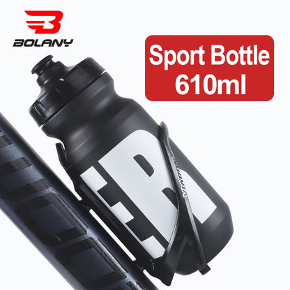BOLANY 610ML Cycling Bike Water Bottle Bicycle Portable Kettle with Cover Matte Plastic Sports Bottle Outdoor Supplies