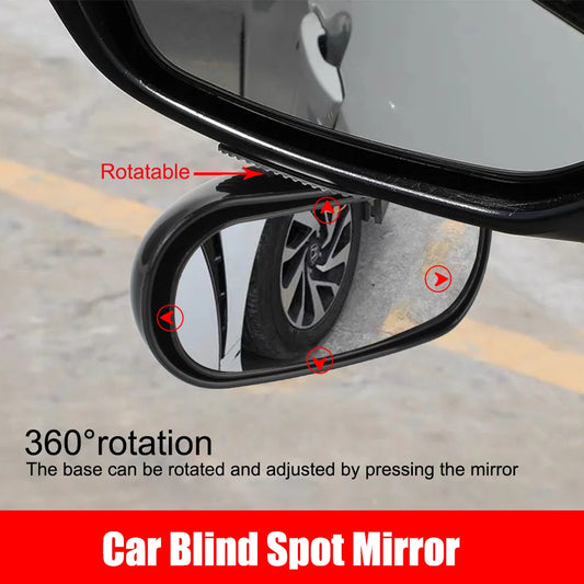 Universal Car Accessories Car Mirror Auxiliary Rear View Mirror Wide Angle Side Rear Mirrors Reverse Blind Spot 360° Adjustable by PDG ibma