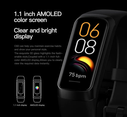 LIGE Amoled Smart Watch Men 2024 Smart Band Women Heart Rate Blood Smartwartch Waterproof Smart Bracelet Sport Fitness Tracker