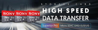 SONY SD Memory Card Extreme Micro TF SD Card 128GB 256GB 1TB 512GB A2 U3 V60 Flash Cards For Xiaomi Phone PC Camera