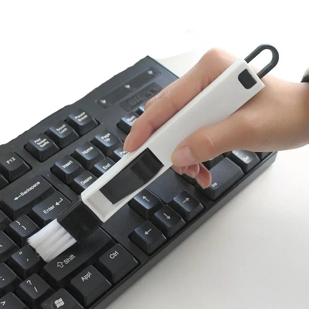 Portable Two-in-one Cleaning Brush Multifunctional Door and window Keyboard Groove Cleaner Dust Shovel Window Rail Cleaning Tool