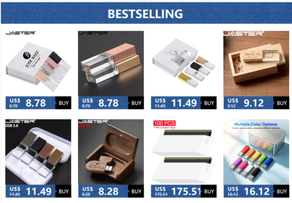 10PCS/LOT Crystal USB 2.0 Wedding Gift Flash Drives Free Custom Logo Pen Drive 100% Real Capacity Stick 128GB 8GB 16GB 32GB 64GB