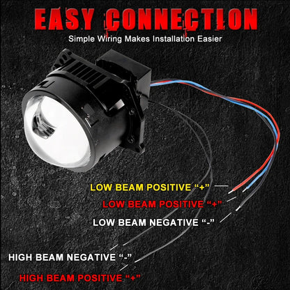 Bi LED Projector Lenses 3 Inch For Hella Headlight Hyperboloid Dual Lens High Beam Laser 6000K Auto Lamp Car Light Retrofit Kit
