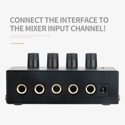 HA400 Ultra-Compact Stereo Audio Amplifier 4 Channels Mini Headphone Amplifier With Power Adapter 10MHz Earphone Amp for Music