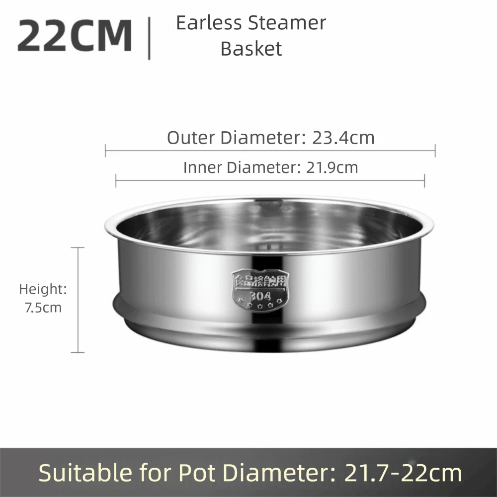 304 Stainless Steel Steamer Basket 16-32cm Thickened Pot Steaming Grid Safe Material Thicken Strainer Food Steam Rack