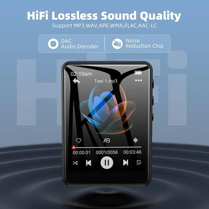 MP3 Player Bluetooth 5.4 Built-in Speaker Hi-Fi Music Player 2.4 Inch Touch Screen MP3 Walkman Video FM Radio Recording Camera