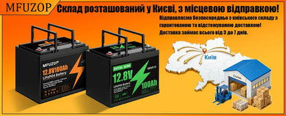 MFUZOP 12V100ah Portable Rechargeable LiFePO4 Battery Built in Smart BMS Deep Cycle 10000+ for RV Solar No VAT