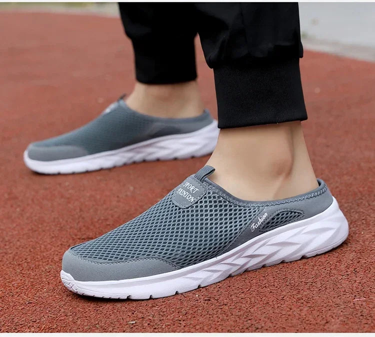 YRZL Hot Sale Men Half Slipper High Quality New Design Mesh Shoes Breathable Outdoor Sandals Comfortable Couples Walking Shoes