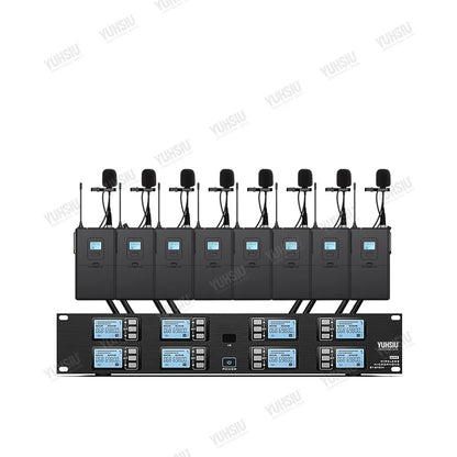YUHSIU Professional UHF Wireless Microphone 8 channels Handheld lavalier Headset FM Mic For stage performance Band conference