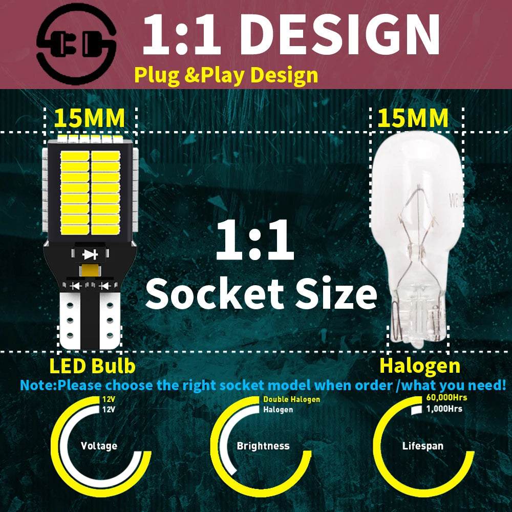 2pcs W16W T15 921 912 LED Canbus Reverse Light Bulbs On Cars White 6000k 12v Back Up Lamp For Mazda CX5 2 DE DL 3 5 CX3 MX5 6 GG