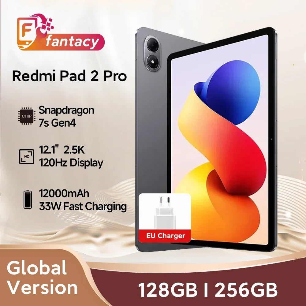 Xiaomi Redmi Pad 2 Pro Global Version Snapdragon 7s Gen 4 12.1" 2.5K Crystal clear Display 33W Fast Charging 12000mAh Battery