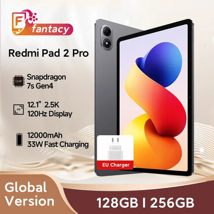 Xiaomi Redmi Pad 2 Pro Global Version Snapdragon 7s Gen 4 12.1" 2.5K Crystal clear Display 33W Fast Charging 12000mAh Battery