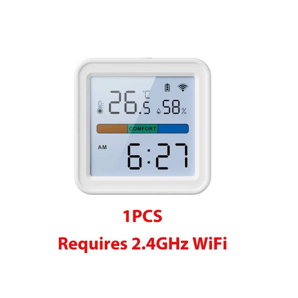 Tuya New WiFi Temperature Humidity Sensor Smart Life Backlight Hygrometer Thermometer Sensor Support Alexa Google Home Assistant
