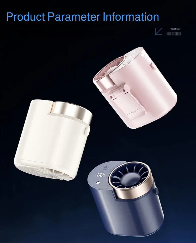Outdoor Portable Small Fan Long Range High Wind Usb Charging Hanging Waist Fan Cooling Portable Fan