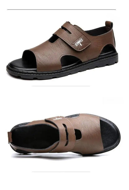2025 New Fashion Brand Roman Sandals For Men Soft Sole Comfortable High-Quality Leather Beach Men's Casual Shoes