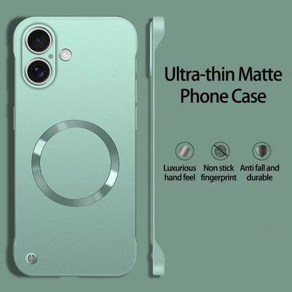 New Slim Thin Matte Metal Painted PC Magnetic Case For Magsafe iPhone 17 Air 17 16 15 14 13 12 Pro Max Plus Frameless Cover
