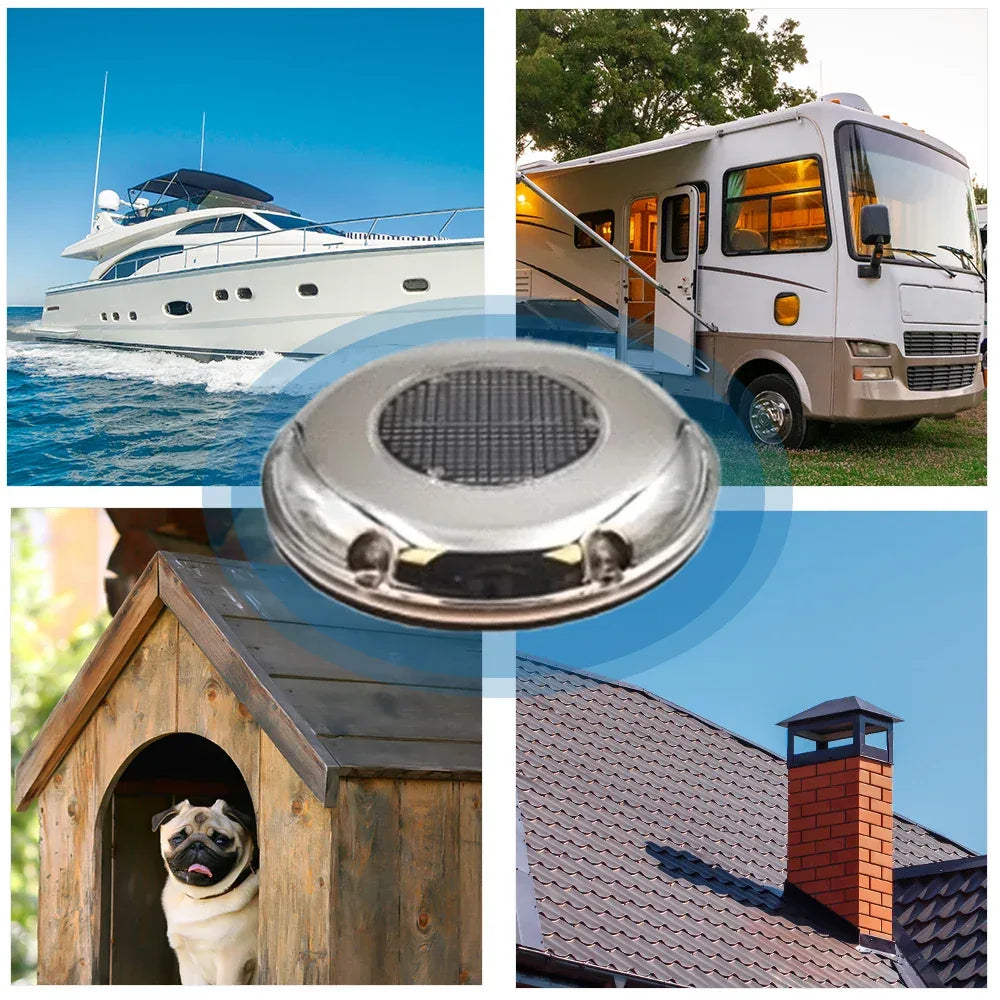 Ventilador Solar Fan Powered Ventilator Air Vent Silent Exhaust Ventilation Extractor For Boat RV Home Green  ANHEART Marine