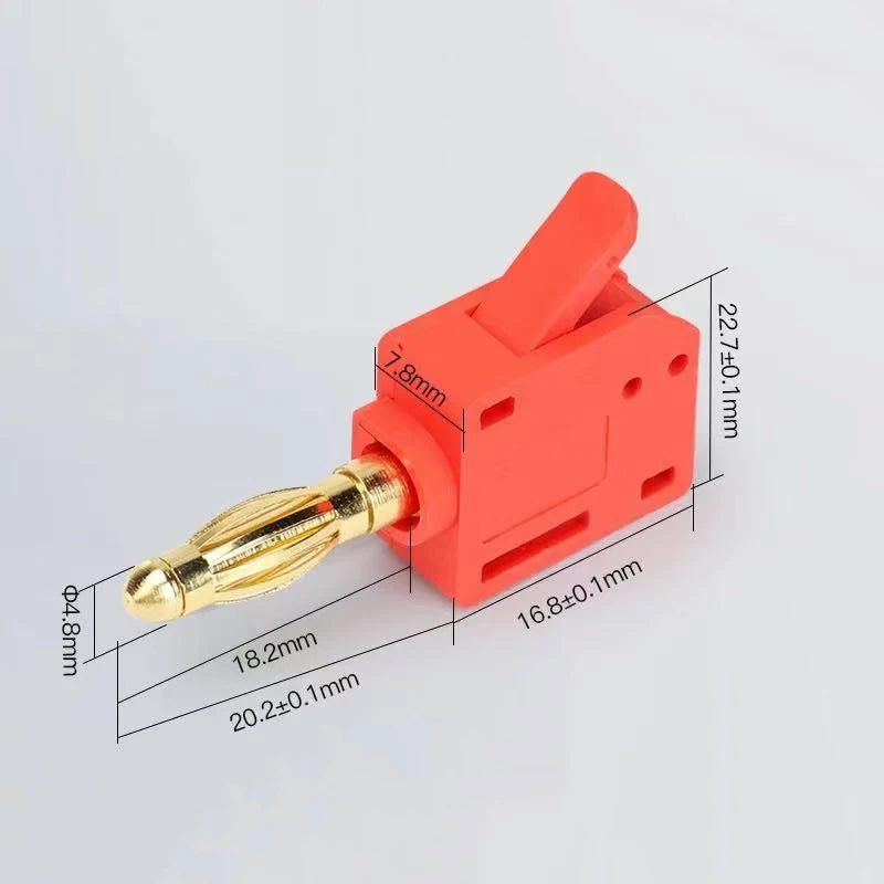 Mini Quick Wire connector 24A solder free banana plug gold-plated connector with direct insertion and pressing wire 0.5-2.5mm²