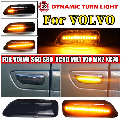 For Volvo XC90 S80 XC70 V70 S60 2001- 2009 LED Dynamic Turn Signal Light Side Mirror Sequential Lamp Blinker Indicator