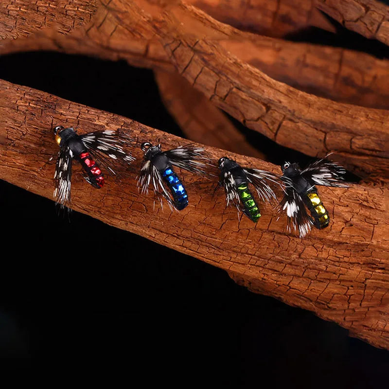 5/10pcs Brass Bead Head Fast Sinking Nymph Scud Fly Bug Worm Trout Fishing Flies Artificial Insect Fishing Bait Lure