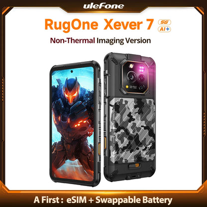 RugOne Xever 7 5G Rugged Phone Android 15 Smartphone 512GB ROM 12+12GB RAM 6.67" 120Hz AMOLED NFC 5500mAh Swappable Battery