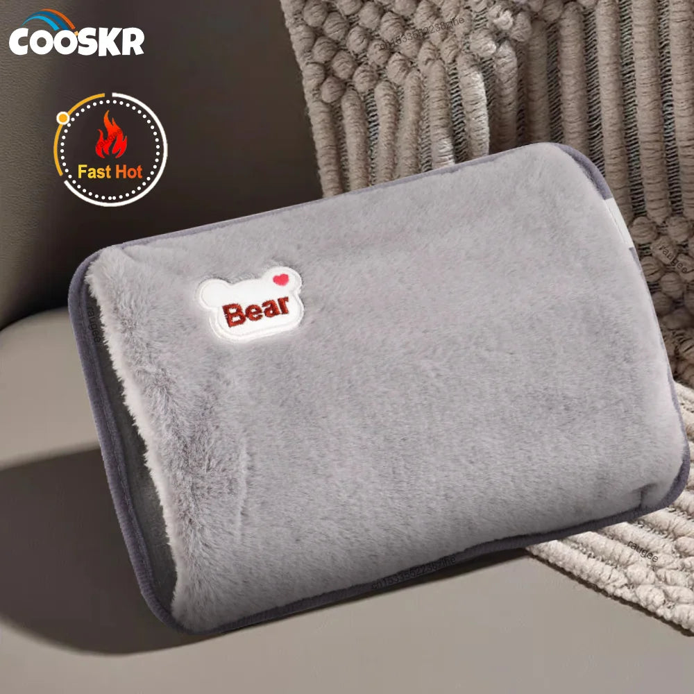 Hand Warmer Electric Hot Water Bag Soft Plush Hand Warmer Portable Heated Gloves Handwarmers Winter Hand Warmer 220V EU Plug
