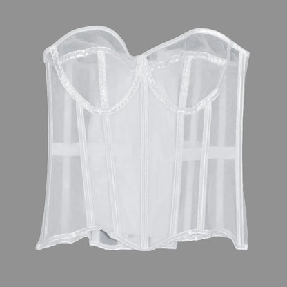 Sexy Thin Body Shaper Underwear Corset Waist Trainer Lingerie Lace Corsets Perspective Mesh Shapewear Women Fashion Clothes Faja
