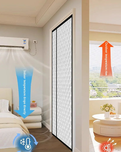 Customizable winter side opening warm cotton door curtain for wind and cold protection, double-layer thick warm blackout curtain