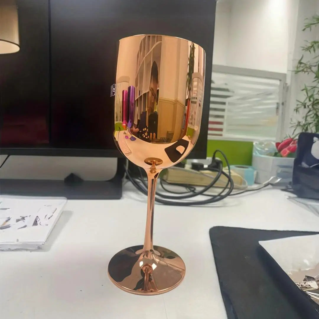 4pcs 480ml Plating Electroplated Shiny 16Oz Plastic Red Wine Glasses Plastic Champagne Flutes Cup Goblet For Party Wedding