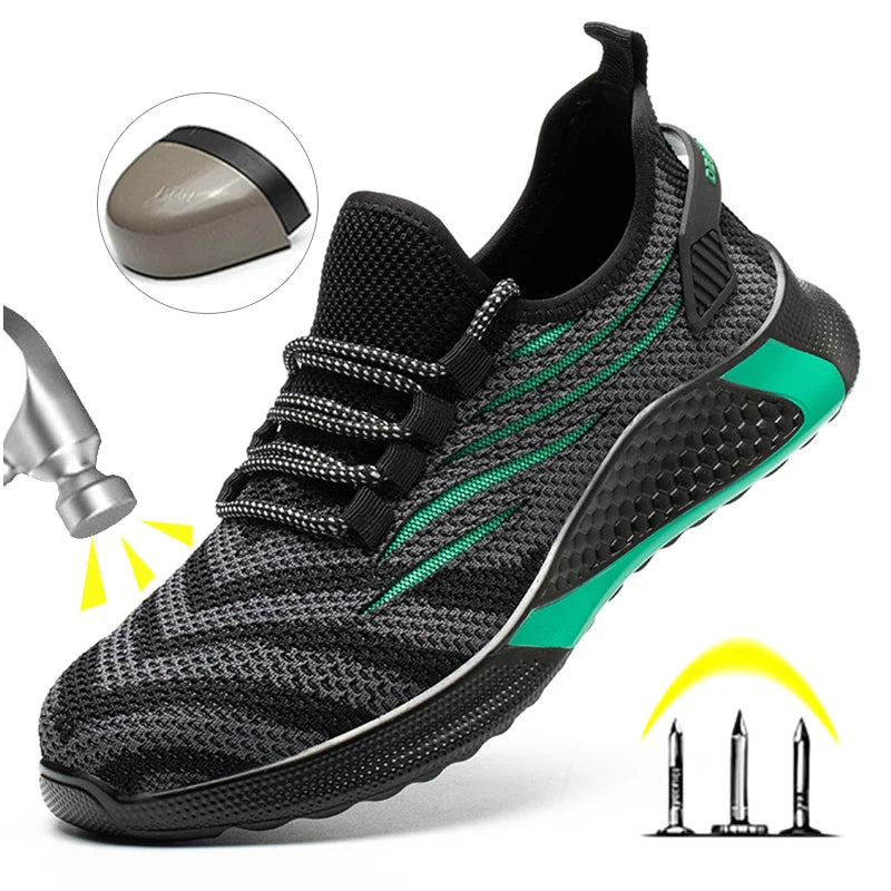 Men Work Safety Shoes Anti-puncture Working Sneakers Male Indestructible Work Shoes Men Boots Lightweight Men Shoes Safety Boots