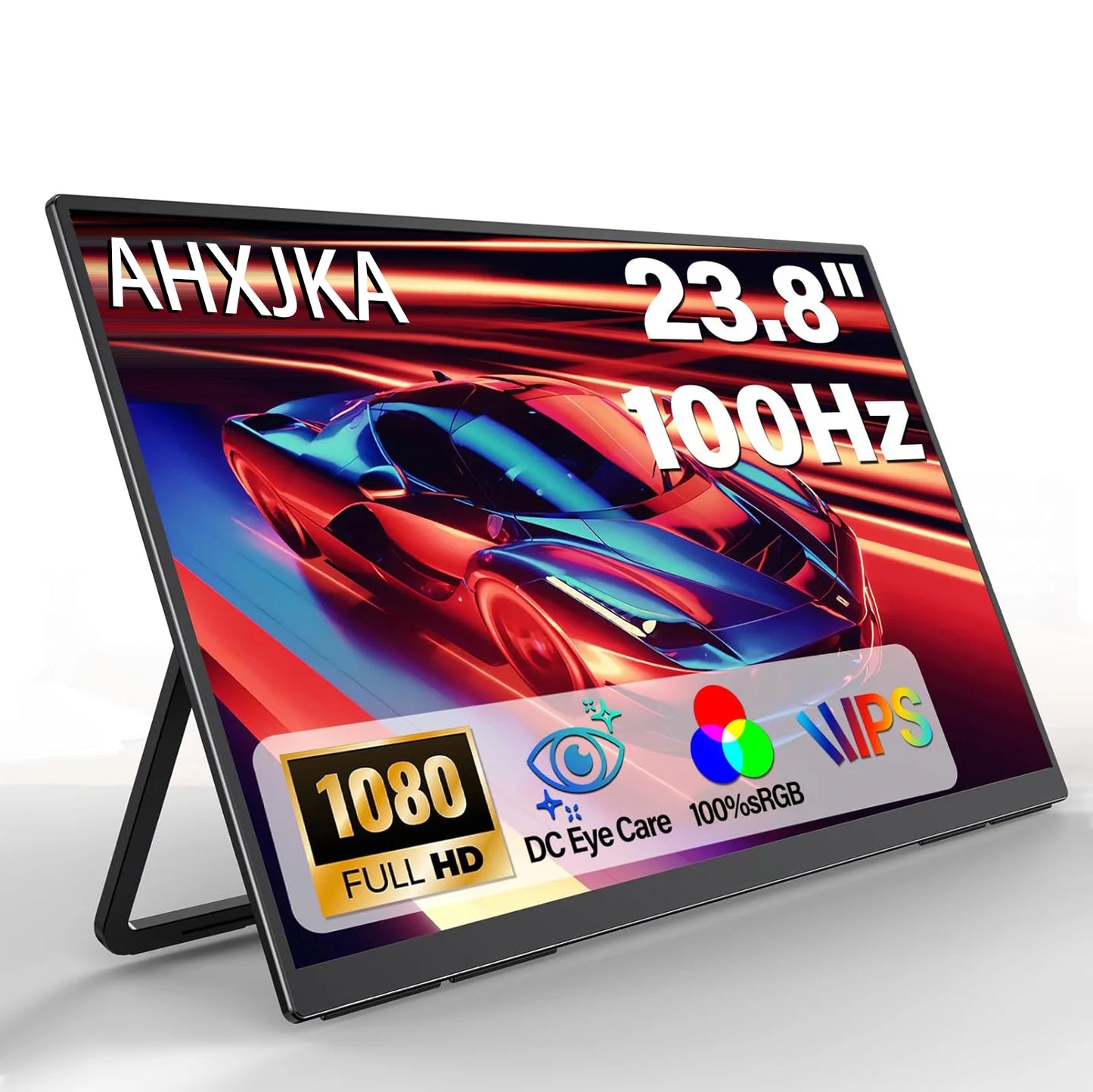 23.8inch Portable Monitor 100HZ 100% SRGB IPS USB-C HDMI Large Work Switch Home Gaming Second Monitor Adjustable Stand Laptops