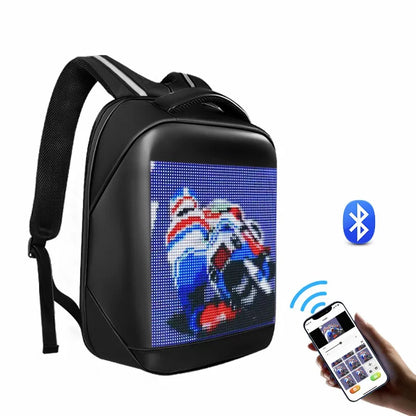 Led Backpack with Programmable Full Color Screen, Motorcycle Backpack, Waterproof Shoulder Travel Backpack, Christmas Gift Bag