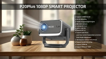 WZATCO P20 PLUS Android 13.0 Smart WiFi 6G 4K Full HD 1080P LCD LED Projector Auto Focus Video Home theater Proyectors with RJ45