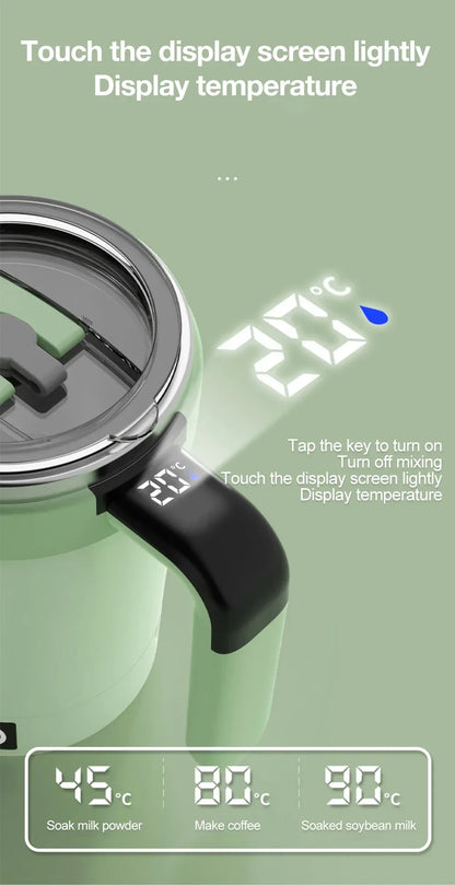 Detachable Automatic Mixing Coffee Cup Intelligent Temperature Measuring Rechargeable Mug Suitable for Office/Kitchen/Travel