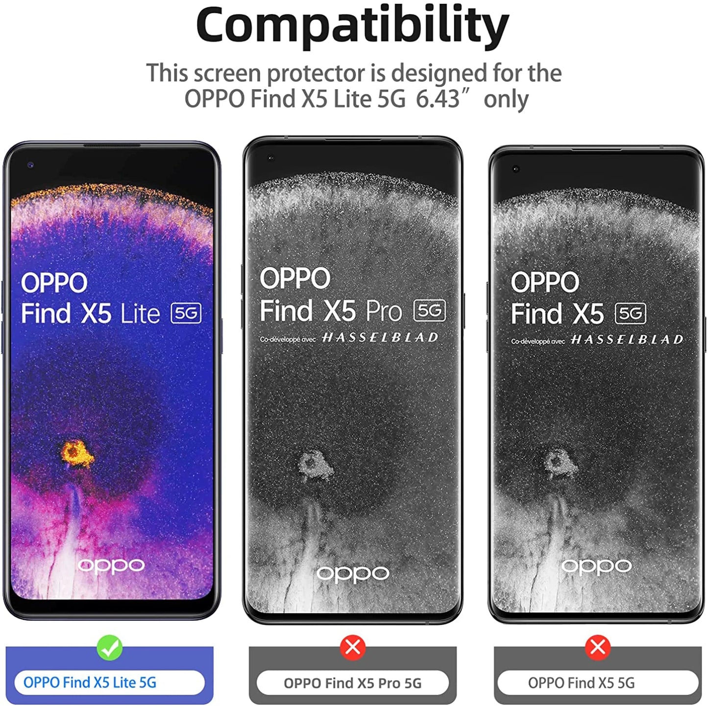 2/4Pcs Tempered Glass For OPPO Find X5 Lite Screen Protector Glass Film