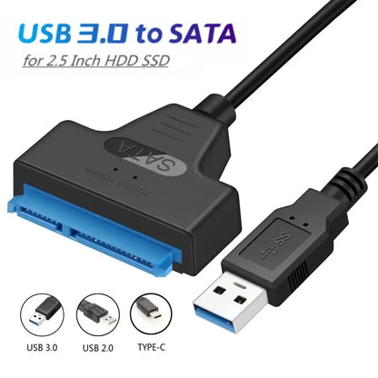 30CM SATA to USB 3.0 Adapter Cable For 2.5 inch Hard Drive HDD/SSD Data Transfer External Hard Disk Drive Converter Support UASP