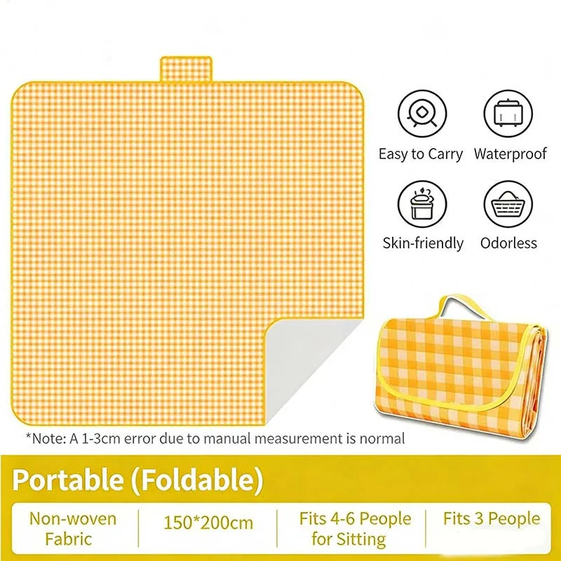 Outdoor Waterproof Picnic Mat Moistureproof Portable Beach Mat Ins Style Camping Picnic Blanket for Travel Camping Hiking