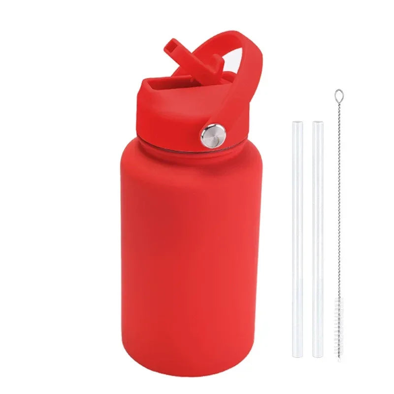 PuraCool Personalised Water Bottle 650ml/22oz Insulated Thermos Customised Tumbler Flask with Straw