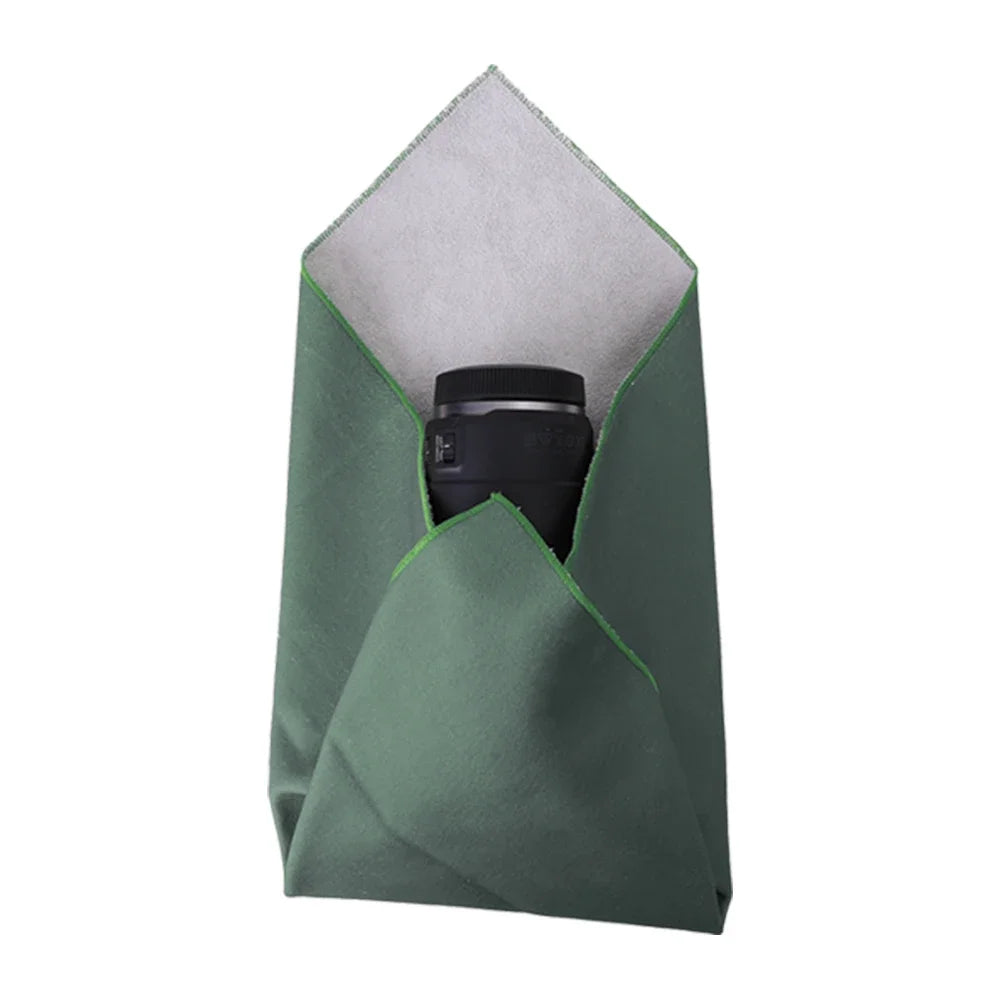 Protective Wrap Soft Cleaning Cloth for Camera Lens Tablet Dustproof Self Adhesive Lens Wrapping Foldable Cloth Camera Bag