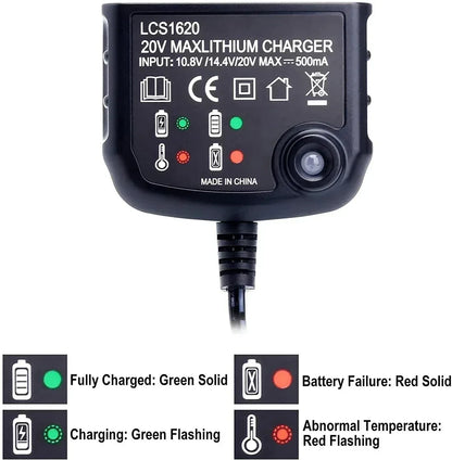 Lithium Battery Charger For Black&Decker 10.8V 14.4V 18V 20V Serise LBXR20 Electric Drill Screwdriver Battery Charging Tool