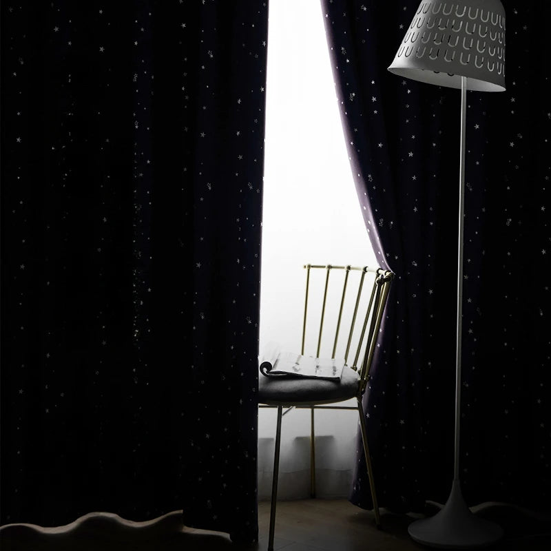 Home Children's Room Blackout Curtain Bedroom Soundproof Drapes Large Area Balcony Bay Window Curtains Modern Living Room Drape