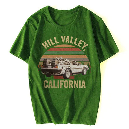 Hill Valley T-shirt, Back to The Future Shirt, Marty Mcfly, Hill valley, Classic Men Cotton Tees Tops Harajuku Streetwear