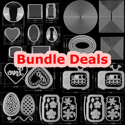 Bundle Deal Jar Heart Egg TV Dimensional Shaker Domes Basic Geometry Shaker Blisters Easter Valentine's Day Card Making Supplies