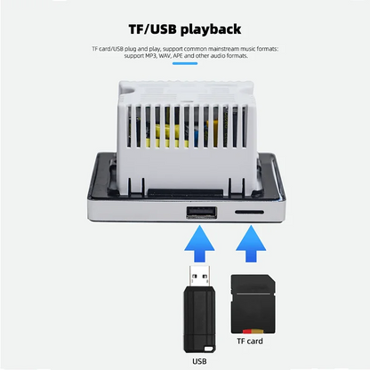 2.8inch Bluetooth Wall Amplifier Touch Screen Mini Stereo Amp Home Theater Sound System Audio Support Fm Radio Aux for Residenti