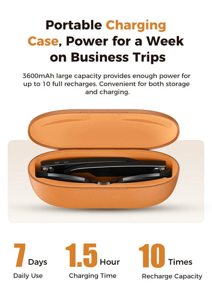 Lunettes connectées 2026 pour femmes, batterie externe 3600 mAh, caméra 800 W, traduction de plus de 120 langues, enregistrement vidéo, lecteur de musique, lunettes pour hommes