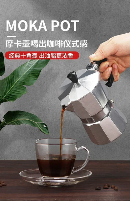 150 300 600 Aluminum Moka Pot with Electric Burner Stove Top Coffee Maker Espresso Percolator Mocha Kettle Heater Home Household