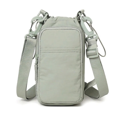 Adjustable Strap Nylon Water Bottle Storage Bag Phone Pocket Nylon Material Portable Water Bottle Bag Protective Cover