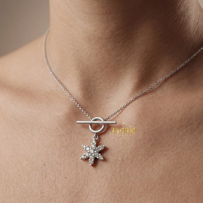 Radiant Star Diamond Pendant Necklace 925 Sterling Silver Luxury Jewelry For Women