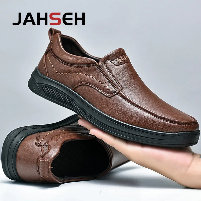 Genuine Leather Men's Shoes Comfortable Outdoor Casual Shoes High Quality Cow Leather Handmade Business Men Flats Shoe For Men